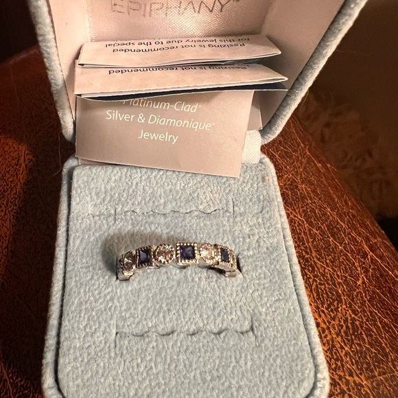 Platinum-Clad Silver & Diamonique Ring - Picture 2 of 2